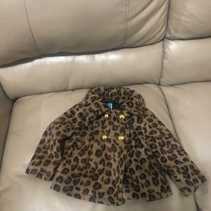 Leopard print baby pea coat